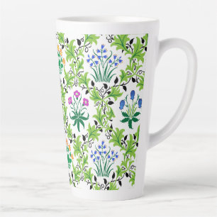Tasse Latte Arrière - plan vert floral Motif-15232