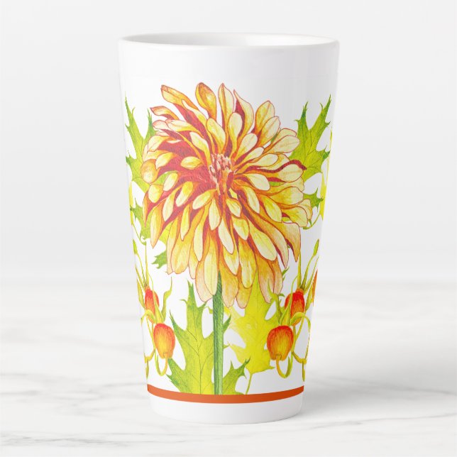 Tasse Latte Arrivée d'automne sur une grosse tète (Devant)