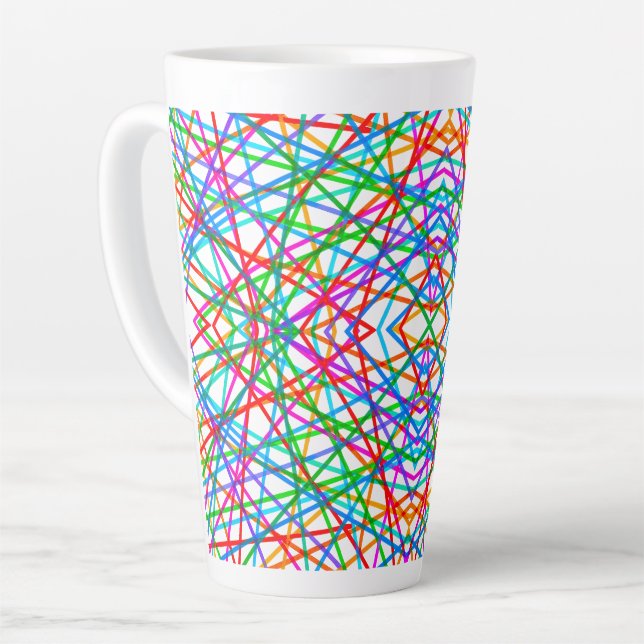 Tasse Latte Art abstrait de ligne moderne (Angle gauche)