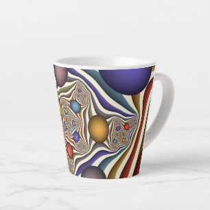 Tasse Latte Art abstrait moderne coloré qui s'envole