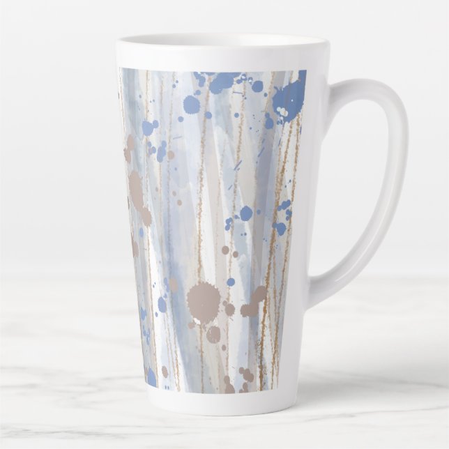 Tasse Latte Art Abstrait Moderne Nature Coup de Pinceau (Droite)