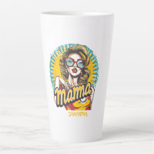 Tasse Latte Art de la pop pop mathématique rétro personnalisé