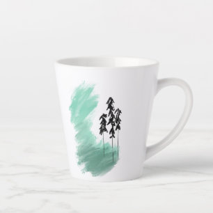 Tasse Latte art de l'arbre vert scandinave simple moderne ment