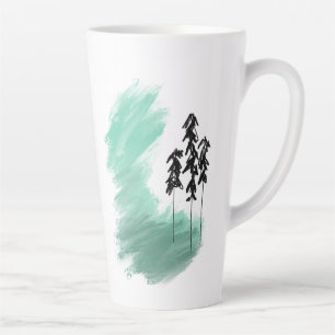 Tasse Latte art de l'arbre vert scandinave simple moderne ment