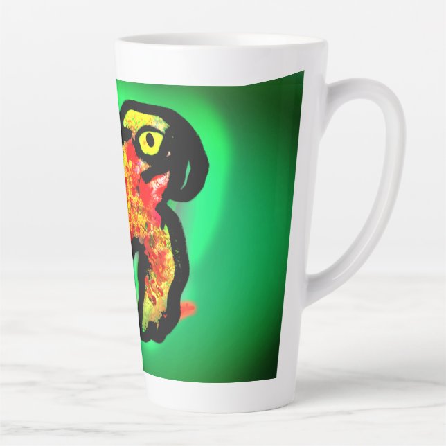 Tasse Latte art du caméléon de la forêt tropicale (Droite)