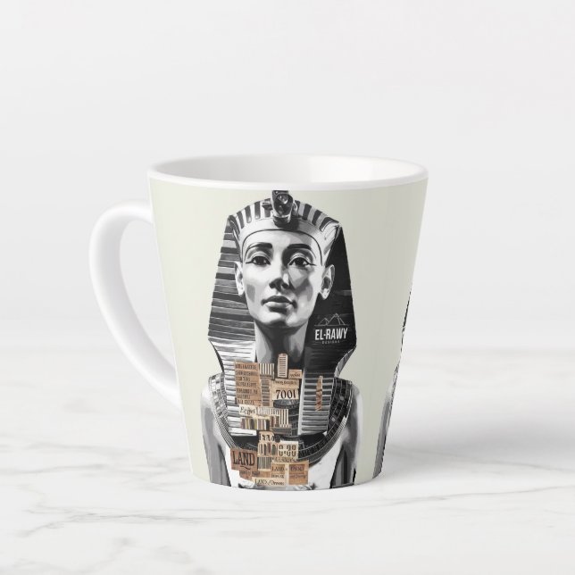Tasse Latte art égyptien #civilisation  (Angle gauche)
