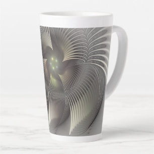 Tasse Latte Art fractal forme 3D abstraite moderne