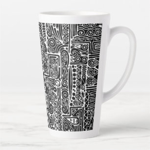 Tasse Latte Art Géométrique Noir Et Blanc 2