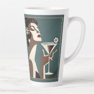 Tasse Latte Art Moderne du Milieu du Siècle La DIva Martini