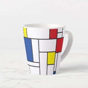 Tasse Latte Art Moderne Géométrique Minimaliste De Stijl Mondr