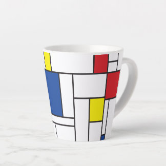 Tasse Latte Art Moderne Géométrique Minimaliste De Stijl Mondr