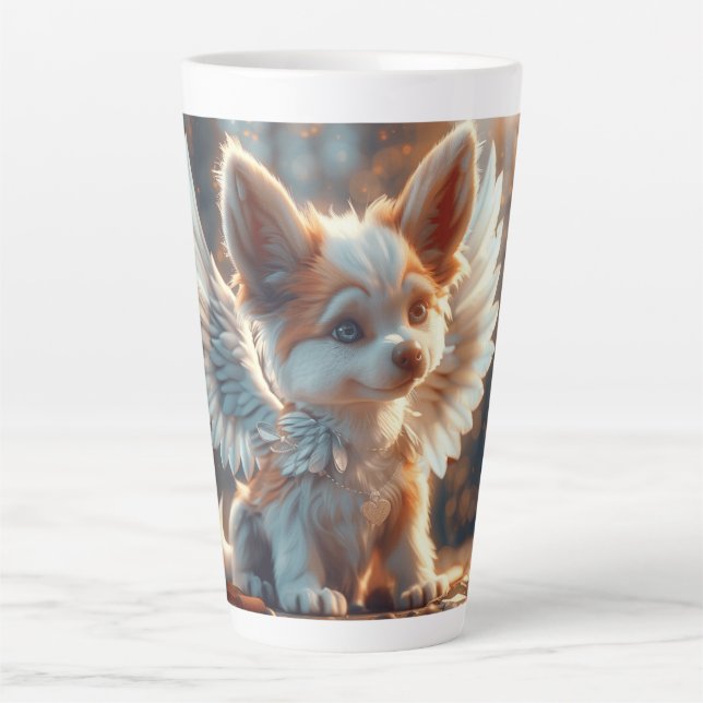 Tasse Latte Art numérique chiot du Gardien Angel (Devant)