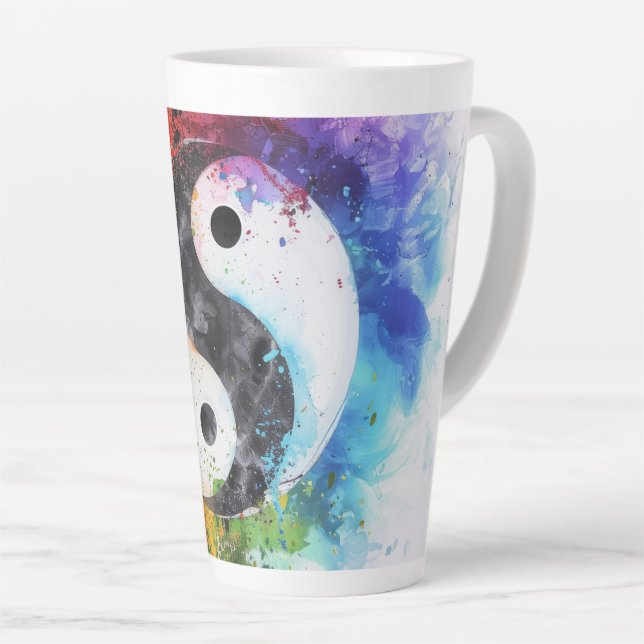 Tasse Latte Art numérique de Yin Yang (Angle droit)