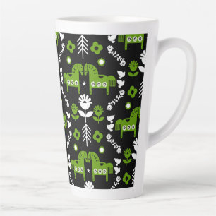 Tasse Latte Art populaire de cheval scandinave