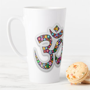 Tasse Latte Art symbolique floral Namaste