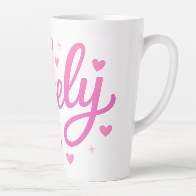 Tasse Latte Art Texte romantique (Droite)