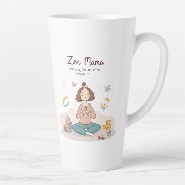 Tasse Latte Art Zen Mama Maternité Calme (Droite)