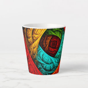 Tasse Latte Artiste coloré moderne Art Abstrait Motif #09