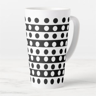 Tasse Latte Artistique Abstrait Personnalisé Noir et Blanc