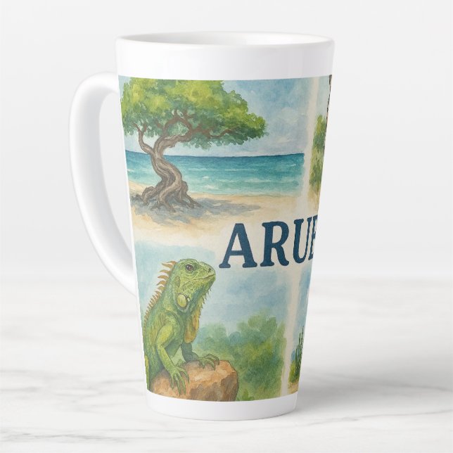 Tasse Latte Aruba multivu aquarelle (Angle gauche)