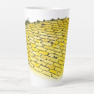Tasse Latte Assistant vintage de la route en brique jaune d'Oz