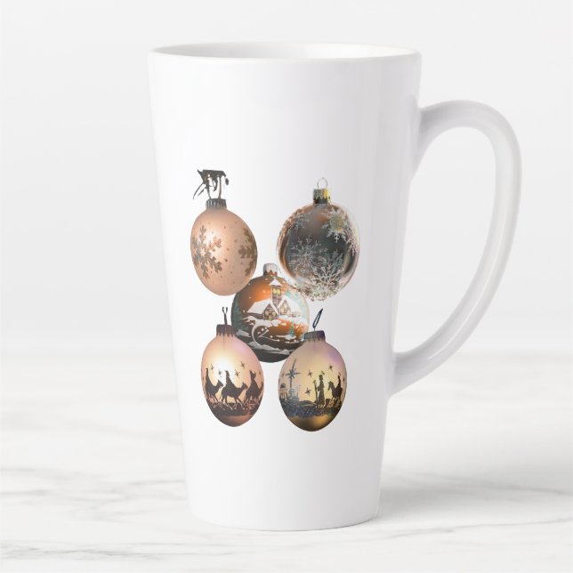 Tasse Latte Assortiment d'ornements de Noël classiques (Droite)