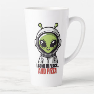 Tasse Latte Astronaute Alien Mignon "Je viens en paix et avec