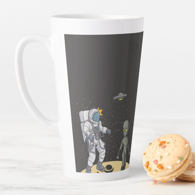Tasse Latte Astronaute et extraterrestre     (En situation)