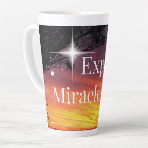 Tasse Latte Attendez-vous à Miracles Sparkle Sunset Inspiratio