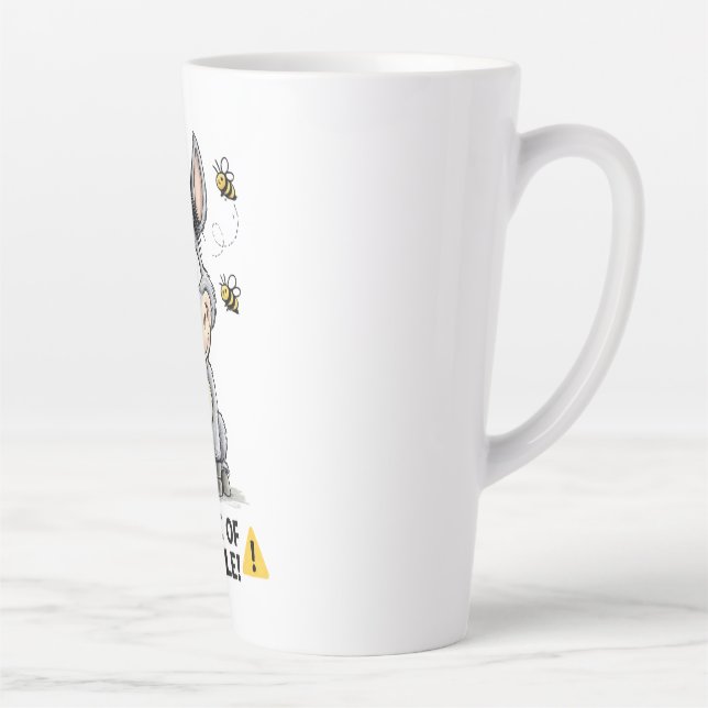 Tasse Latte Attention à la mule drôle conception d'avertisseme (Droite)