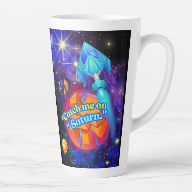 Tasse Latte Attrape-moi sur Saturne (Droite)