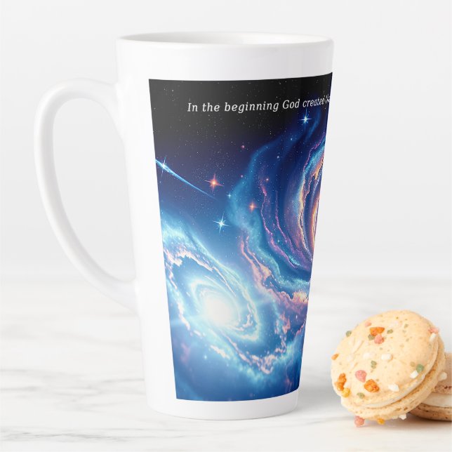 Tasse Latte Au début, Dieu et Verse de création (En situation)