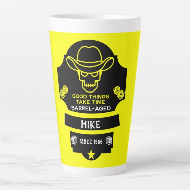 Tasse Latte Au-Dessus De La Colline Vieillir (Devant)