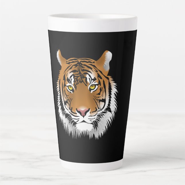 Tasse Latte au Visage de Tigre (Devant)