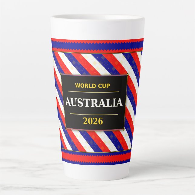 Tasse Latte Australia Football Fan Flag Colors Stripe Pattern  (Devant)
