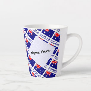 Tasse Latte Australie Drapeau Australien Personnalisé en Carre