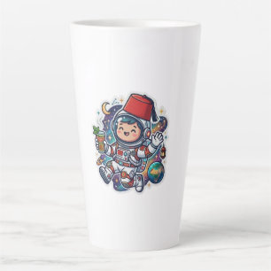Tasse Latte Autocollant de thé à la menthe de l'astronaute mar
