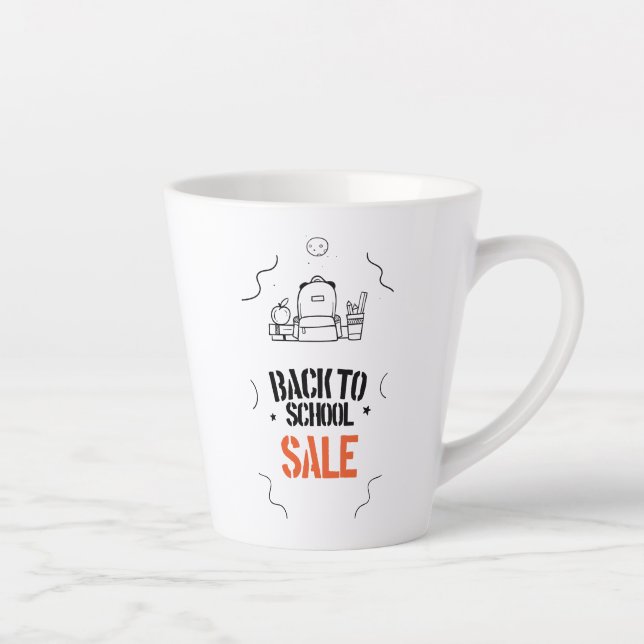 Tasse Latte Autocollant mural (Droite)
