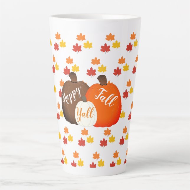 Tasse Latte Automne/automne/citrouille (Devant)