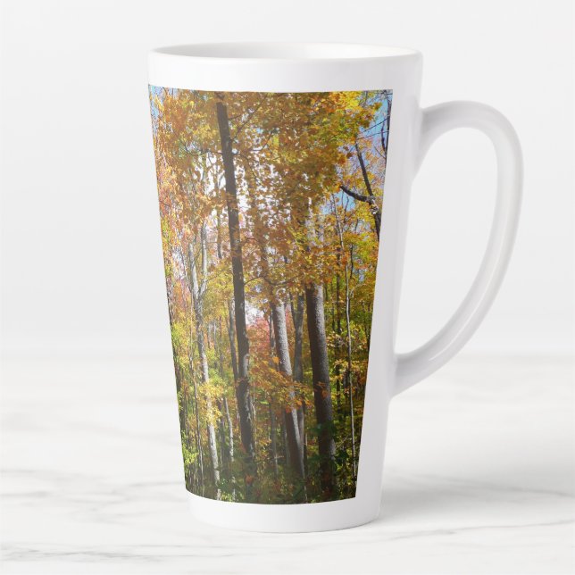 Tasse Latte Automne Forêt II Automne Paysage Photographie (Droite)