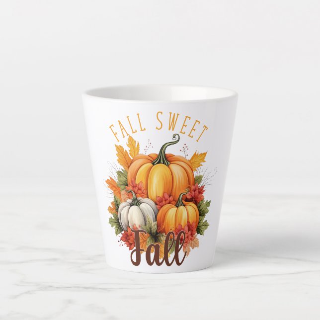 Tasse Latte Automne Sweet Automne - Automne Citrouille & Feuil (Devant)