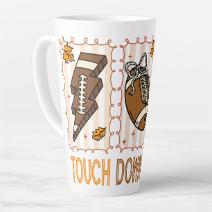 Tasse Latte Automne Vintage Football Jour
