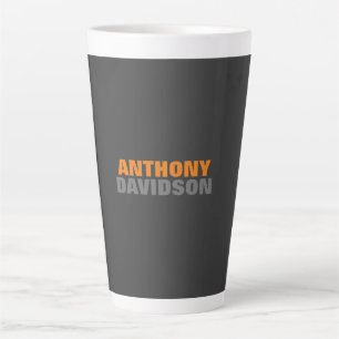 Tasse Latte Autre Taille Parfaite Gris Orange Gras Texte