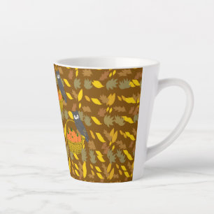 Tasse Latte Autumn Owl Pumpkin Pattern Latte Mug	