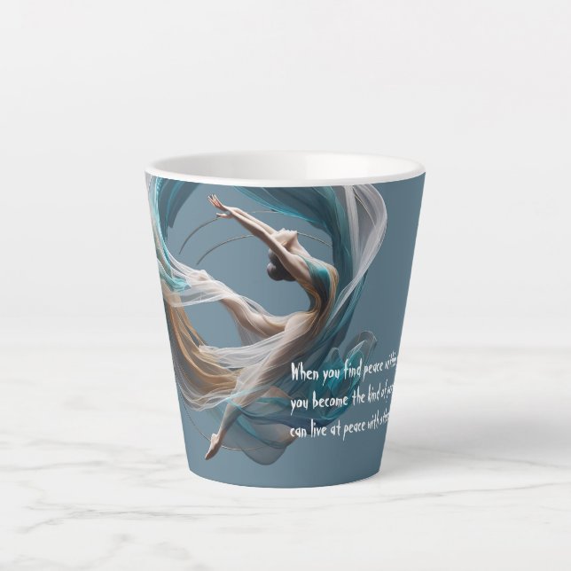 Tasse Latte Avion Air Yoga Instructeur Pilates Fitness (Devant)