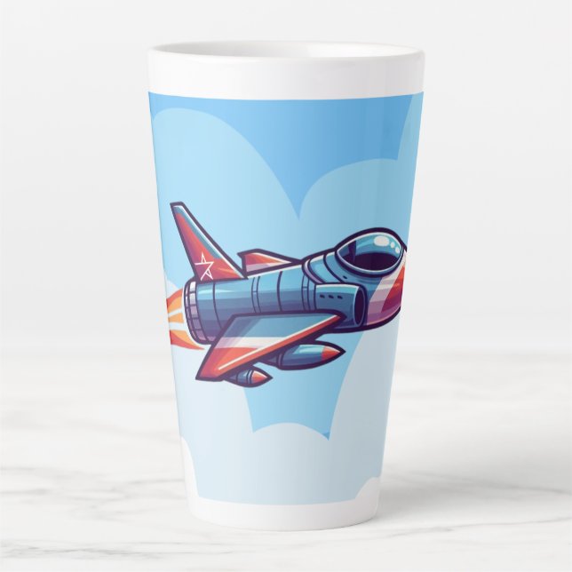 Tasse Latte avion/avion de chasse (Devant)