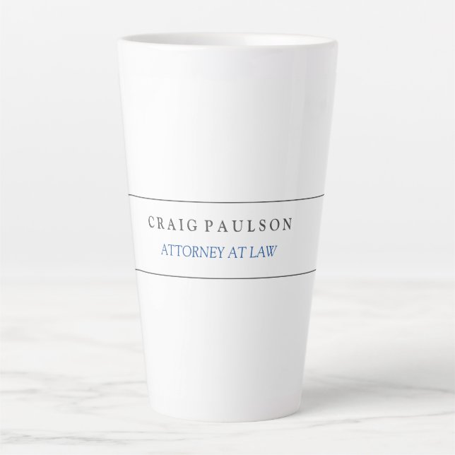 Tasse Latte Avocat-conseil noir blanc à la profession de droit (Devant)