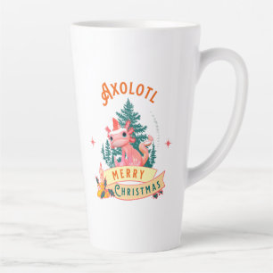 Tasse Latte Axolotl Joyeux Noël Chapeau de Père Noël Mignon