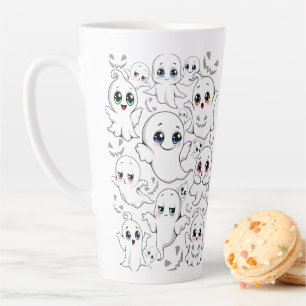Tasse Latte Baby Ghosts Éffrayant mignon Halloween humeur