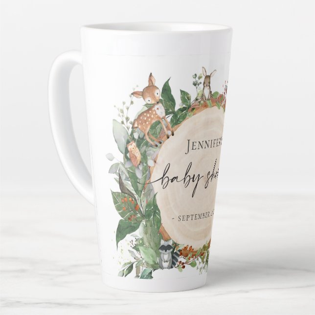 Tasse Latte Baby-Shower Thème Forêt (Angle gauche)